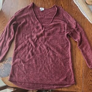Burgundy V-Neck Sweater